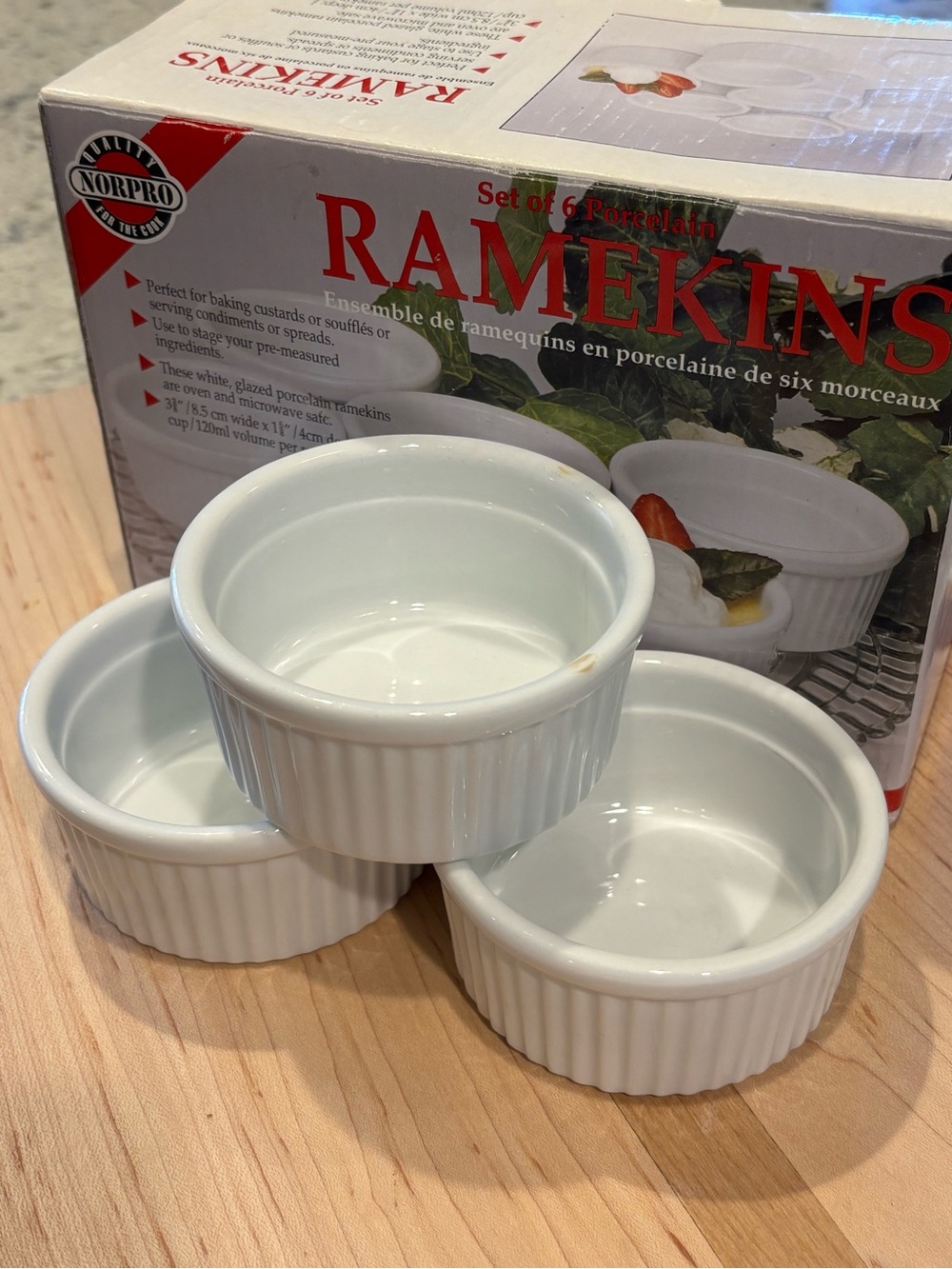 White Porcelain Ramekins - Set of 3